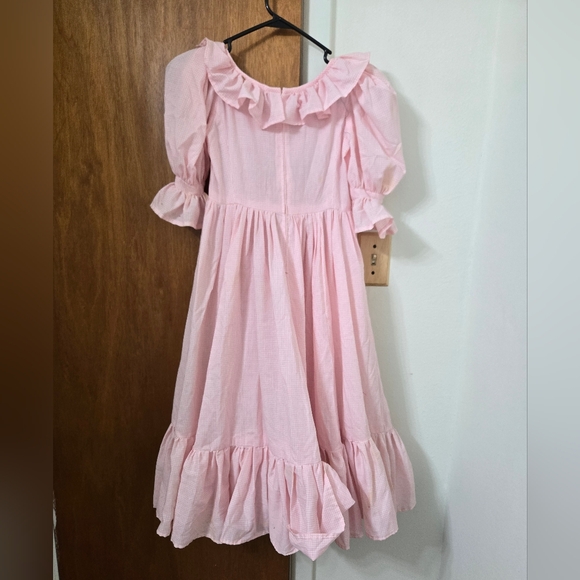 Pink Ruffle Dress - Classic Smocked Style - Picture 2 of 2